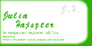 julia hajszter business card